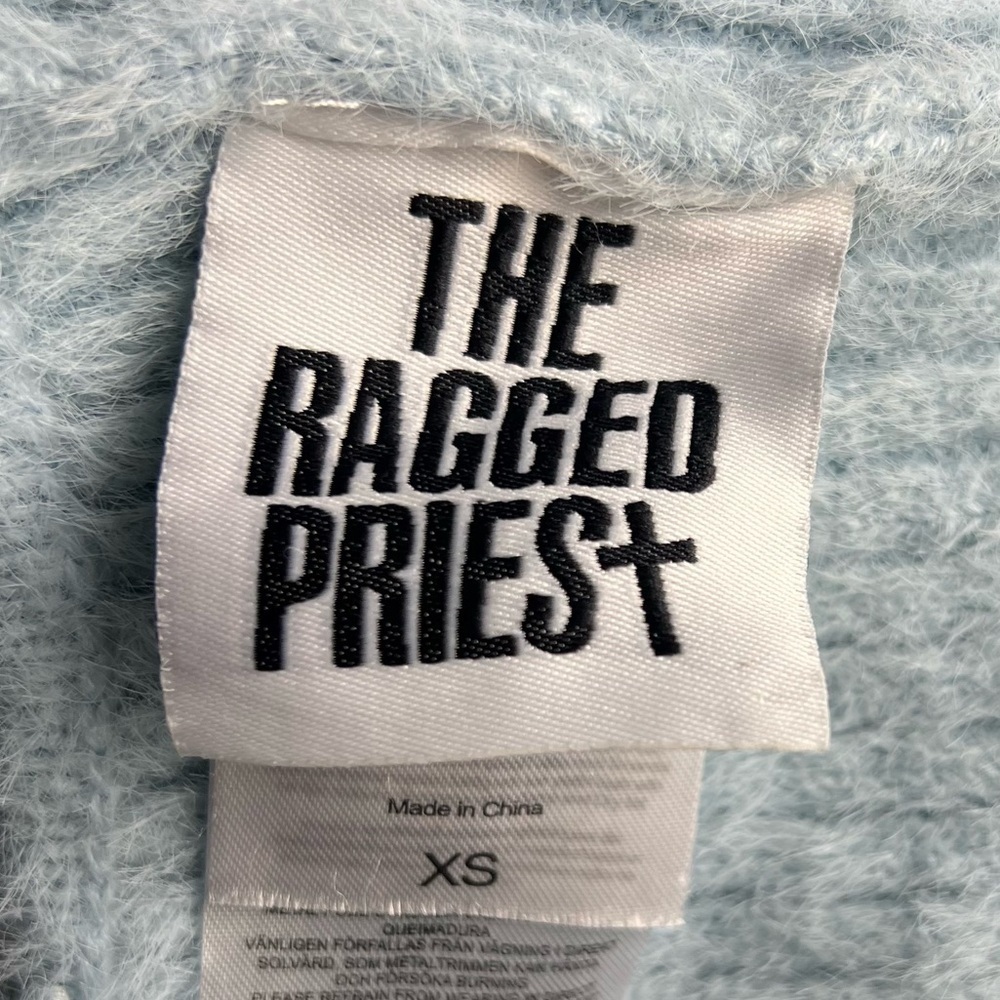 The Ragged Priest Dress Womens XS Chain Strap Fuzzy Light Blue Alternative Mini - Picture 9 of 10